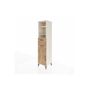 Hyperion Dolap 4 Raflı 2 Çekmeceli Tek Kapaklı 44x44x195 Aytaşı-çam