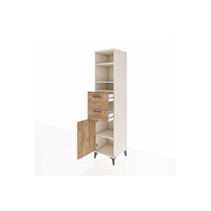 Hyperion Dolap 4 Raflı 2 Çekmeceli Tek Kapaklı 44x44x195 Aytaşı-çam