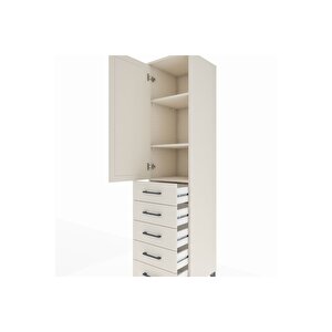 Hyperion Dolap 3 Raflı 5 Çekmeceli Tek Kapaklı 44x44x195 Aytaşı-aytaşı