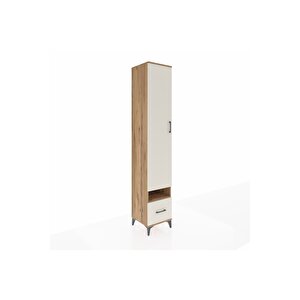 Hyperion Dolap 4 Raflı Tek Çekmeceli Tek Askılı 44x44x243 Çam-aytaşı