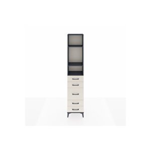 Arges Dolap 3 Raflı 5 Çekmeceli 44x30x221 Antrasit-aytaşı