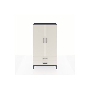 Arges Dolap 2 Raflı 2 Çekmeceli Tek Askılı 88x30x163 Antrasit-aytaşı