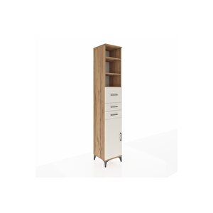 Hyperion Dolap 4 Raflı 3 Çekmeceli Tek Kapaklı 44x44x243 Çam-aytaşı