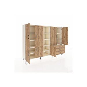 Hyperion Dolap 11 Raflı 3 Çekmeceli 7 Kapaklı 220x44x163 Aytaşı-çam
