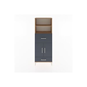 Arges Dolap 4 Raflı 2 Çekmeceli 2 Kapaklı 60x30x163 Çam-antrasit