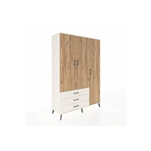 Hyperion Dolap 6 Raflı 3 Çekmeceli Tek Askılı 132x44x195 Aytaşı-çam/aytaşı