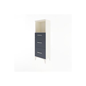 Arges Dolap Tek Raflı 3 Çekmeceli 44x30x134 Aytaşı-antrasit
