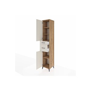 Hyperion Dolap 4 Raflı 2 Çekmeceli 2 Kapaklı 44x44x243 Çam-aytaşı
