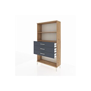 Arges Dolap 2 Raflı 3 Çekmeceli 88x30x163 Çam-antrasit