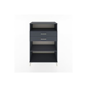 Hyperion Dolap 2 Raflı 2 Çekmeceli 88x44x134 Antrasit-antrasit