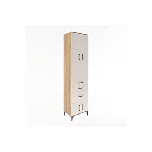 Hyperion Dolap 4 Raflı 3 Çekmeceli 4 Kapaklı 60x44x243 Çam-aytaşı