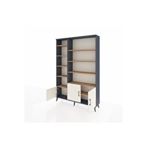 Arges Dolap 10 Raflı 3 Kapaklı 132x30x195 Antrasit-aytaşı/çam