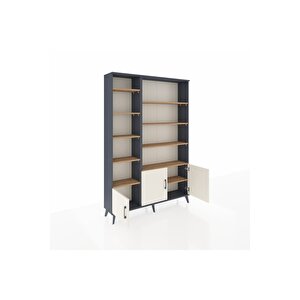 Arges Dolap 10 Raflı 3 Kapaklı 132x30x195 Antrasit-aytaşı/çam