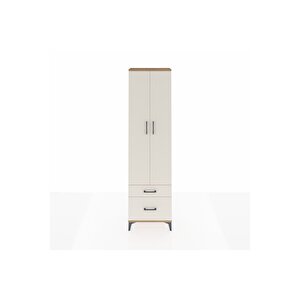 Arges Dolap 4 Raflı 2 Çekmeceli 2 Kapaklı 60x30x221 Çam-aytaşı