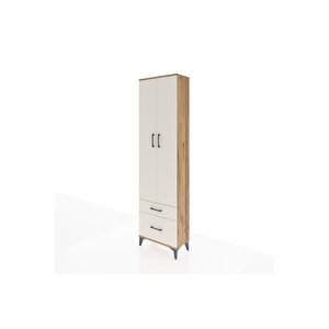 Arges Dolap 4 Raflı 2 Çekmeceli 2 Kapaklı 60x30x221 Çam-aytaşı