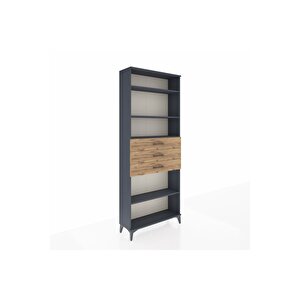 Arges Dolap 4 Raflı 3 Çekmeceli 88x30x221 Antrasit-çam