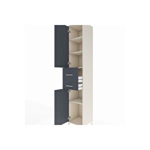 Hyperion Dolap 4 Raflı 2 Çekmeceli 2 Kapaklı 44x44x243 Aytaşı-antrasit