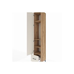 Hyperion Dolap 4 Raflı Tek Çekmeceli Tek Askılı 44x44x243 Çam-aytaşı