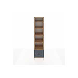 Hyperion Dolap 5 Raflı Tek Çekmeceli 44x44x195 Çam-antrasit