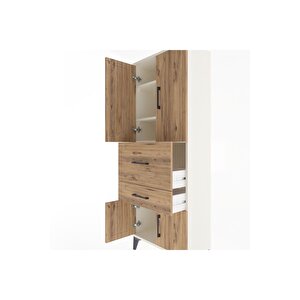 Arges Dolap 3 Raflı 2 Çekmeceli 4 Kapaklı 60x30x163 Aytaşı-çam