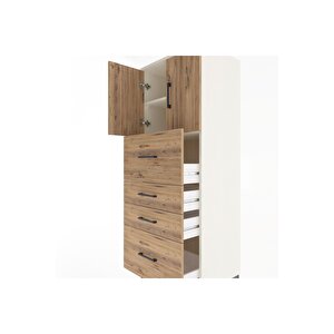 Hyperion Dolap 2 Raflı 4 Çekmeceli 2 Kapaklı 60x44x163 Aytaşı-çam