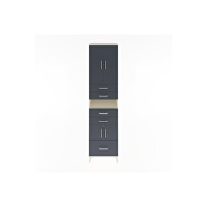 Hyperion Dolap 4 Raflı 5 Çekmeceli 4 Kapaklı 60x44x243 Aytaşı-antrasit
