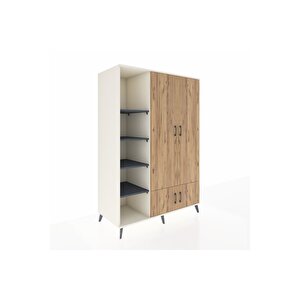 Kronos Dolap 6 Raflı 4 Kapaklı Tek Askılı 132x59x195 Aytaşı-çam/antrasit