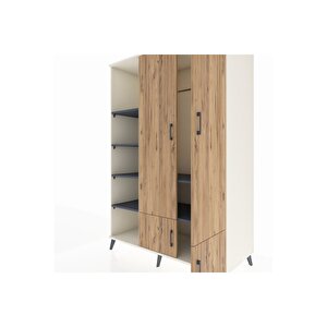 Kronos Dolap 6 Raflı 4 Kapaklı Tek Askılı 132x59x195 Aytaşı-çam/antrasit