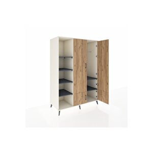 Kronos Dolap 6 Raflı 4 Kapaklı Tek Askılı 132x59x195 Aytaşı-çam/antrasit