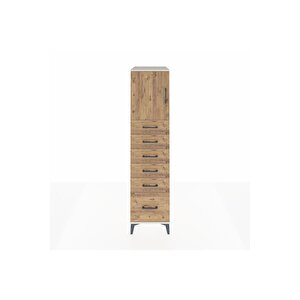 Kronos Dolap Tek Raflı 6 Çekmeceli Tek Kapaklı 44x59x182 Aytaşı-çam