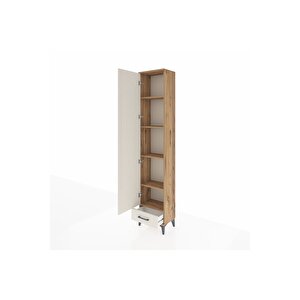 Arges Dolap 5 Raflı Tek Çekmeceli Tek Kapaklı 44x30x221 Çam-aytaşı