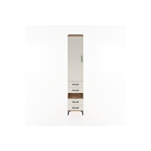 Hyperion Dolap 3 Raflı 4 Çekmeceli Tek Askılı 44x44x221 Çam-aytaşı