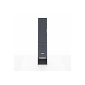 Arges Dolap 3 Raflı 2 Çekmeceli Tek Kapaklı 44x30x221 Antrasit-antrasit