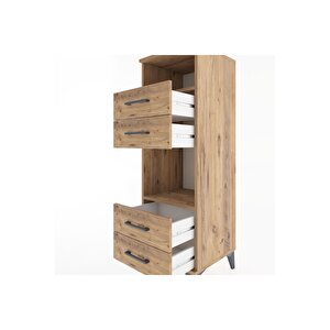 Hyperion Dolap 2 Raflı 4 Çekmeceli 44x44x134 Çam-çam