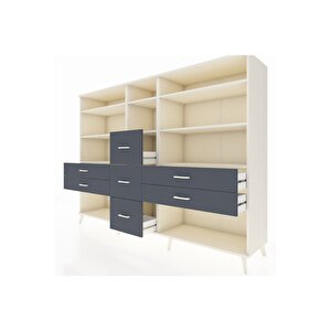 Hyperion Dolap 8 Raflı 7 Çekmeceli  220x44x163 Aytaşı-aytaşı/antrasit