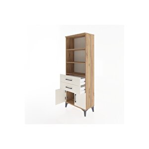 Arges Dolap 3 Raflı 2 Çekmeceli 2 Kapaklı 60x30x163 Çam-aytaşı