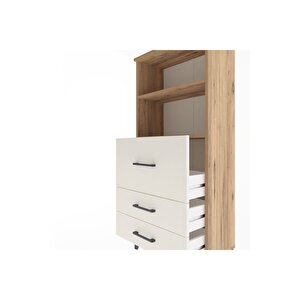 Arges Dolap 2 Raflı 3 Çekmeceli 60x30x134 Çam-aytaşı