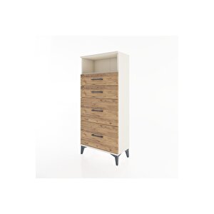 Hyperion Dolap Tek Raflı 4 Çekmeceli 60x44x134 Aytaşı-çam