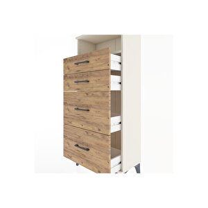Hyperion Dolap Tek Raflı 4 Çekmeceli 60x44x134 Aytaşı-çam