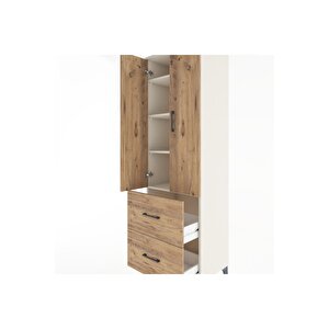 Hyperion Dolap 4 Raflı 2 Çekmeceli 2 Kapaklı 60x44x195 Aytaşı-çam