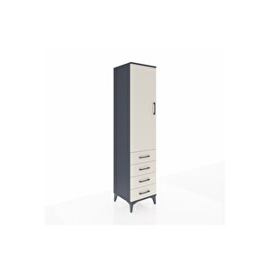 Hyperion Dolap 2 Raflı 4 Çekmeceli Tek Askılı 44x44x195 Antrasit-aytaşı