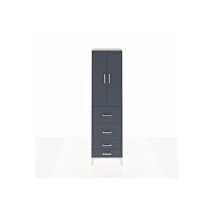 Arges Dolap 3 Raflı 4 Çekmeceli 2 Kapaklı 60x30x221 Aytaşı-antrasit