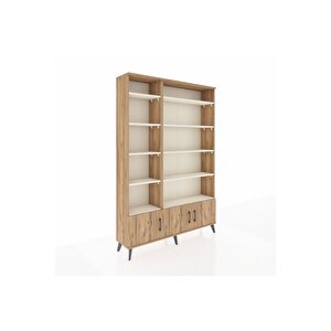 Arges Dolap 10 Raflı 3 Kapaklı 132x30x195 Çam-çam/aytaşı