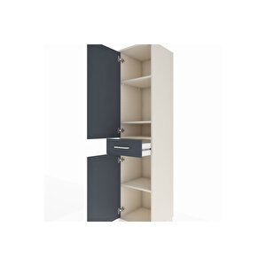 Hyperion Dolap 4 Raflı Tek Çekmeceli 2 Kapaklı 44x44x195 Aytaşı-antrasit