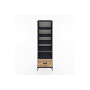 Hyperion Dolap 5 Raflı Tek Çekmeceli 60x44x195 Antrasit-çam