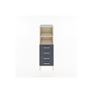 Hyperion Dolap 2 Raflı 4 Çekmeceli 44x44x134 Aytaşı-antrasit