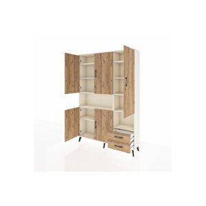 Arges Gardrop 10 Raflı 2 Çekmeceli 5 Kapaklı 132x30x195 Aytaşı-çam