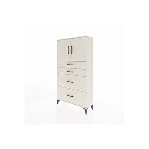 Arges Dolap 2 Raflı 4 Çekmeceli 2 Kapaklı 88x30x163 Aytaşı-aytaşı