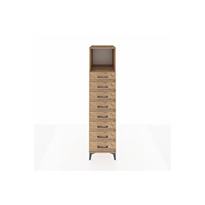 Kronos Dolap Tek Raflı 8 Çekmeceli 44x59x182 Çam-çam