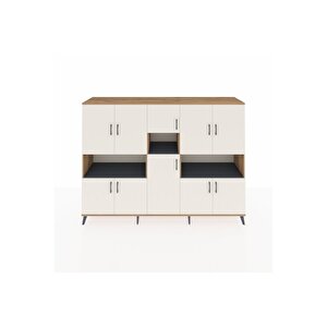 Hyperion Dolap 14 Raflı 10 Kapaklı 220x44x163 Çam-aytaşı/antrasit